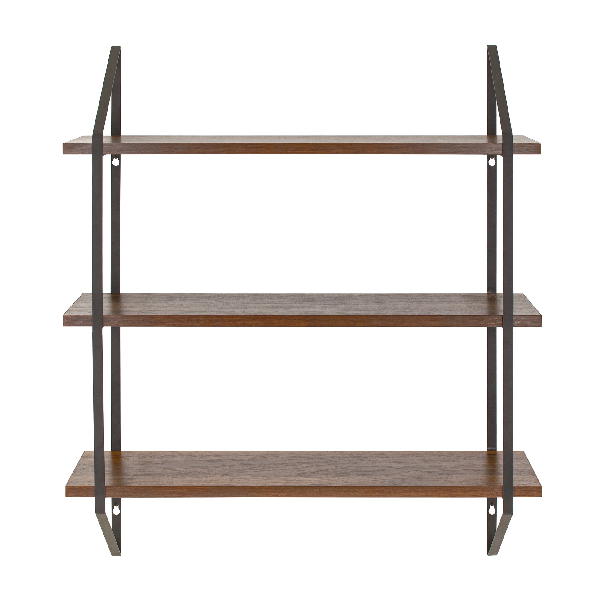 3-Tier 20"W Wood Bracket Shelves, Walnut